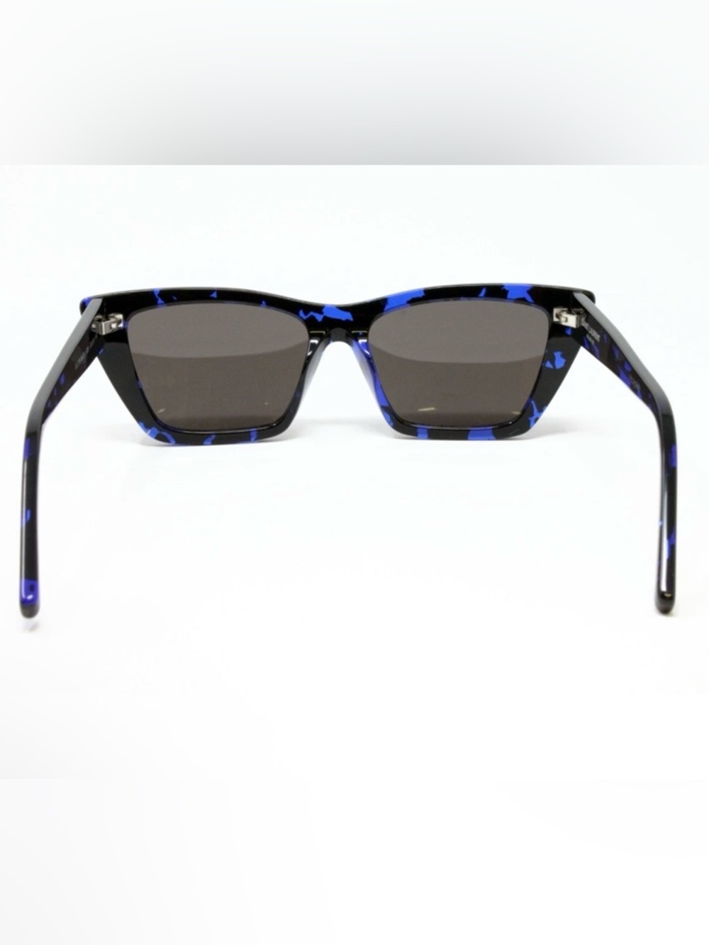 Saint Laurent Black Frame Sunglasses with Blue Tortoise Accents New with case - Picture 4 of 5